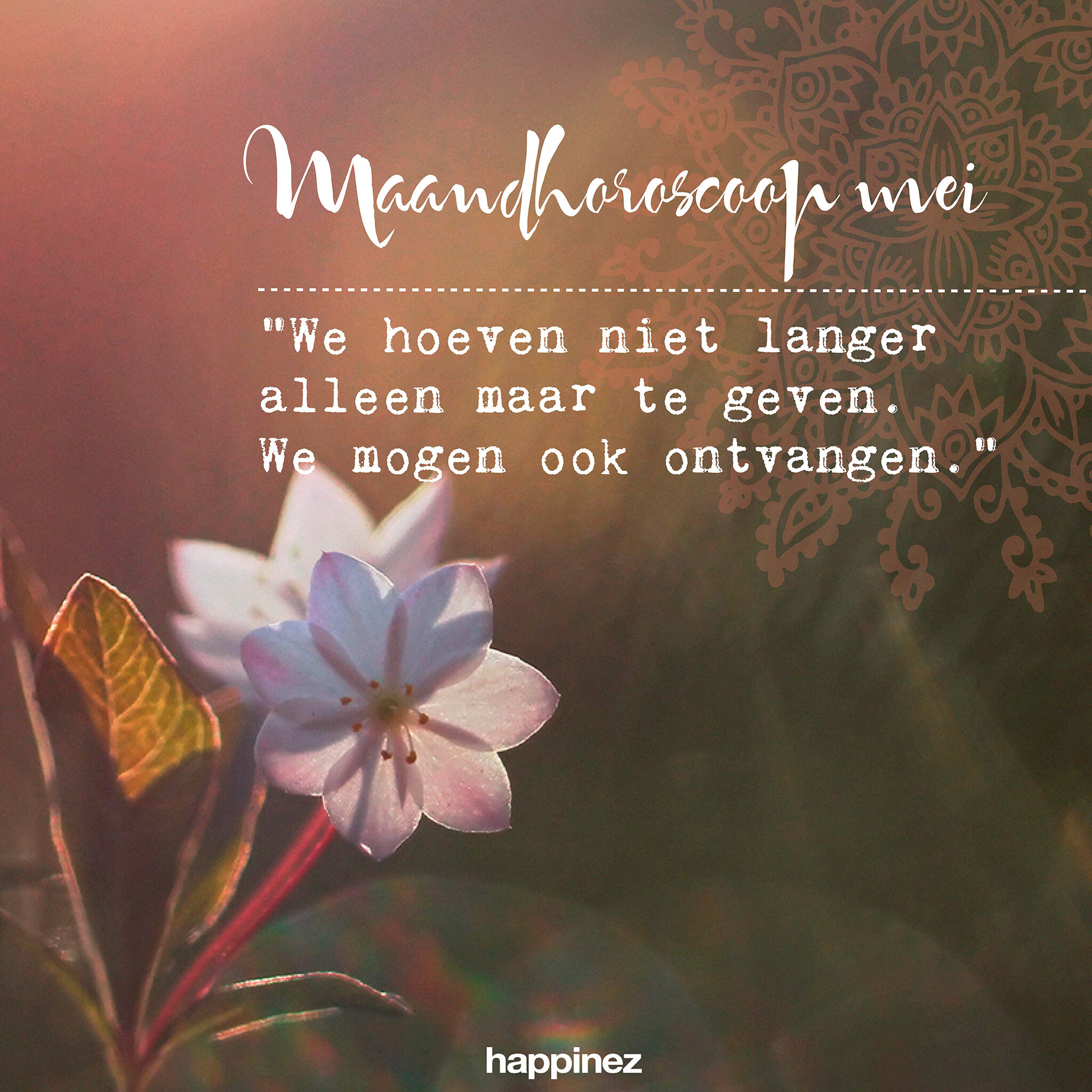 Maandhoroscoop mei Geven en nemen Happinez