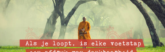 Leer van een monnik en loop met aandacht