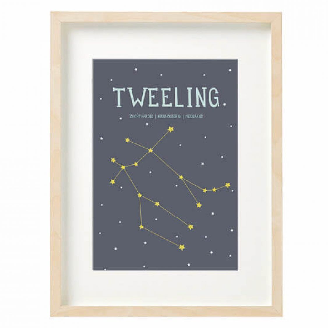 Sterrenbeeld poster Tweelingen Happi.kids Happinez Sterrenbeeld poster Tweelingen Happi.kids Happinez