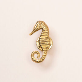 Broche zeepaardje verguld