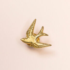 Broche zwaluw verguld