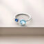 Blauwe topaas en ioliet ring Circle