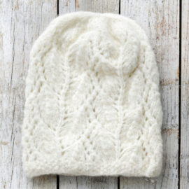 Alpacawollen muts Leaf off white