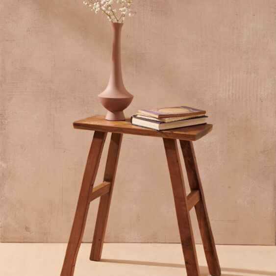 Teakhouten kruk Medium