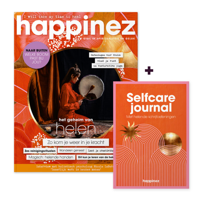 Happinez 1-2022 ‘Het geheim van helen’ met Selfcare journal