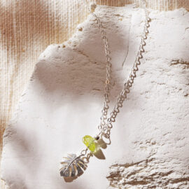 Peridoot ketting Leaf zilver