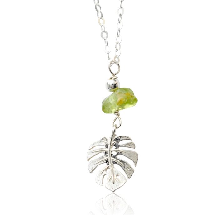 Peridoot ketting Leaf zilver