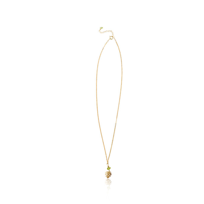 Peridoot ketting Leaf verguld