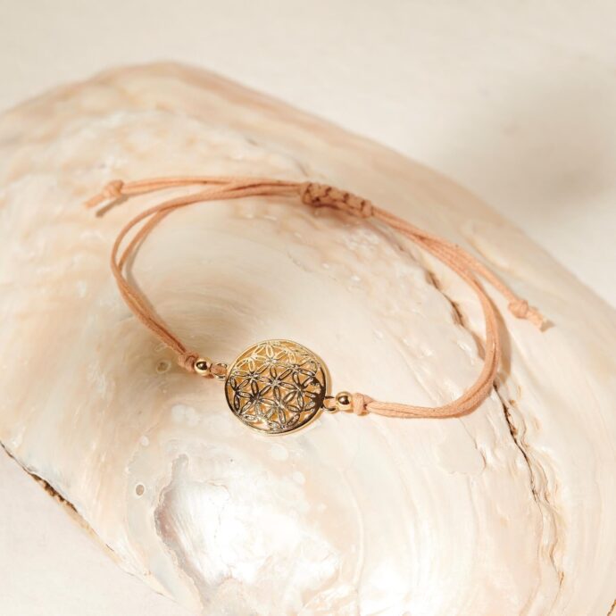 Flower of life armband verguld