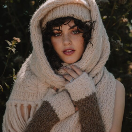 Alpacawollen sjaal off-white