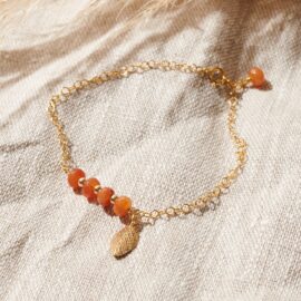 Oranje aventurijn armband Leaf