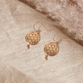 Oorbellen Flower of life goud