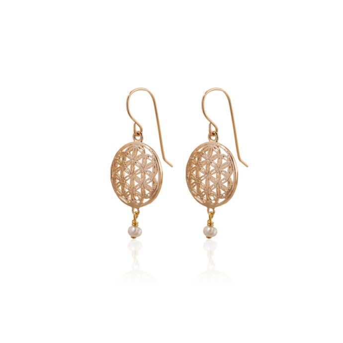 Oorbellen Flower of life goud
