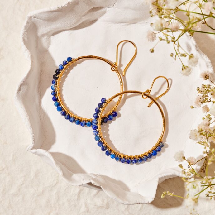 Lapis lazuli oorbellen Solstice