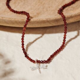 Granaat ketting Libel zilver