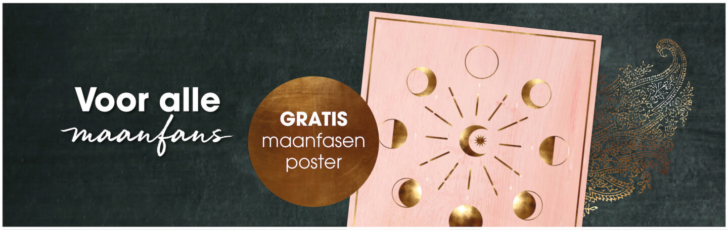 Cadeau: Happinez Maan poster met 8 maanfasen