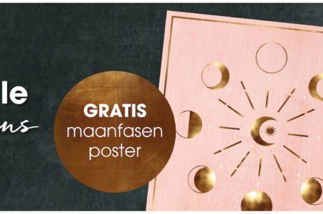 Cadeau: Happinez Maan poster met 8 maanfasen