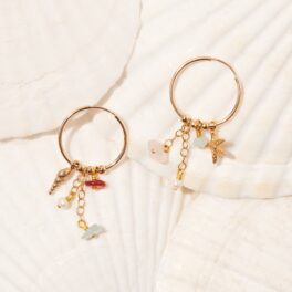 Beach oorbellen goud
