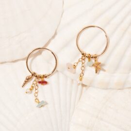Beach oorbellen goud