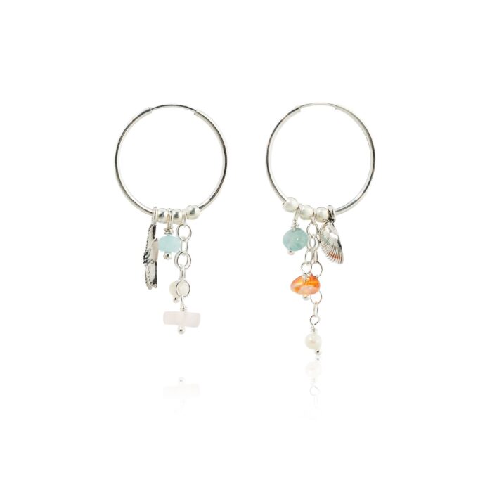 Beach oorbellen zilver