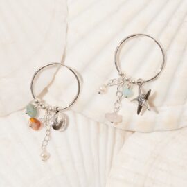 Beach oorbellen zilver