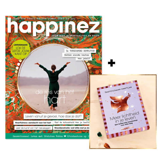 Happinez 6-2023 met heartfulnesskaartjes