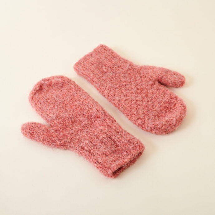 Alpacawollen wanten roze