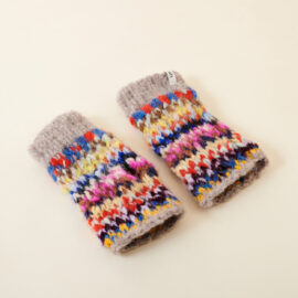 Alpacawollen vingerloze wanten multi