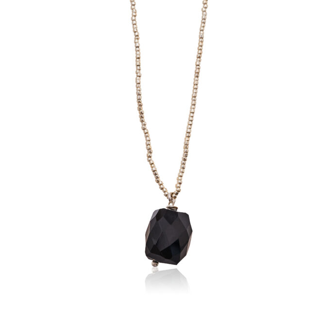 Onyx ketting Calm zilver