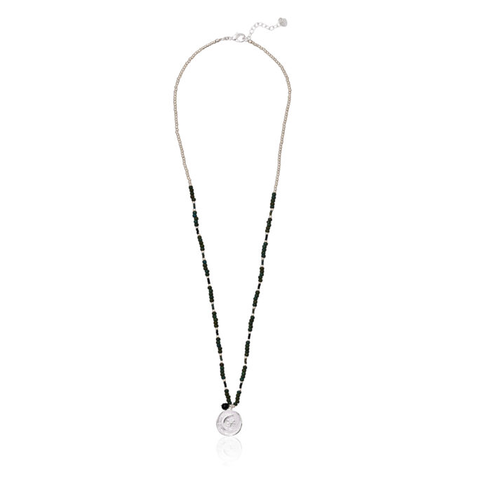 Onyx ketting Caring zilver