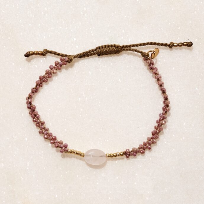 Rozenkwarts armband Emotion goud