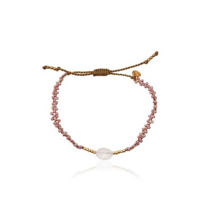 Rozenkwarts armband Emotion goud