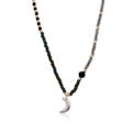 Onyx ketting Feel zilver