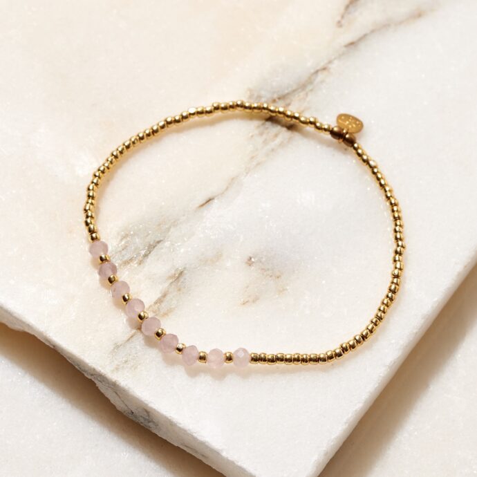 Rozenkwarts armband Proud goud