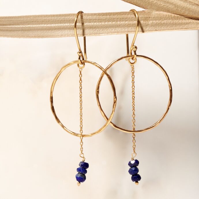 Lapis Lazuli oorbellen Talent goud
