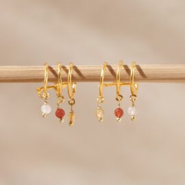 Rozenkwarts, carneool en citrien oorbellen Enchanted