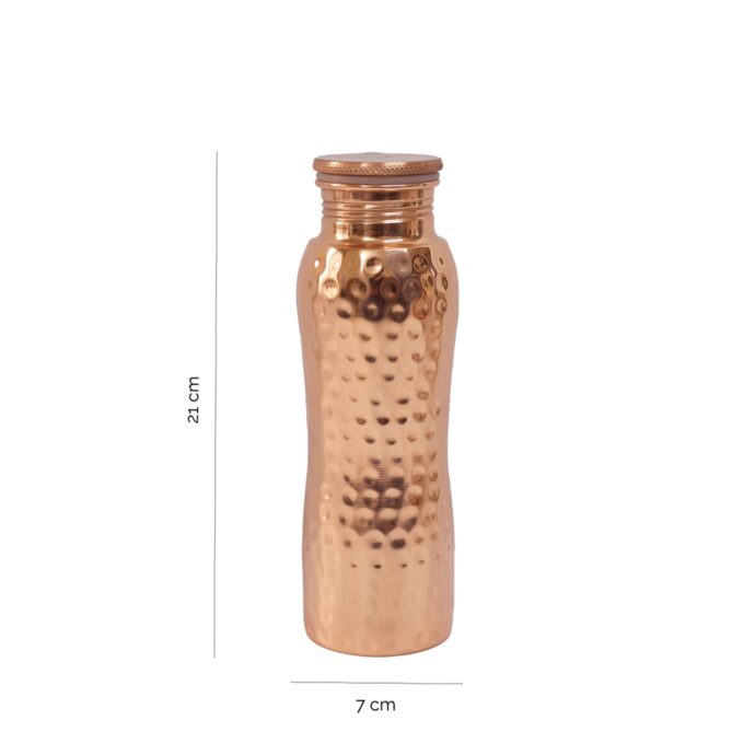 Koperen waterfles Hammered curve 600 ml