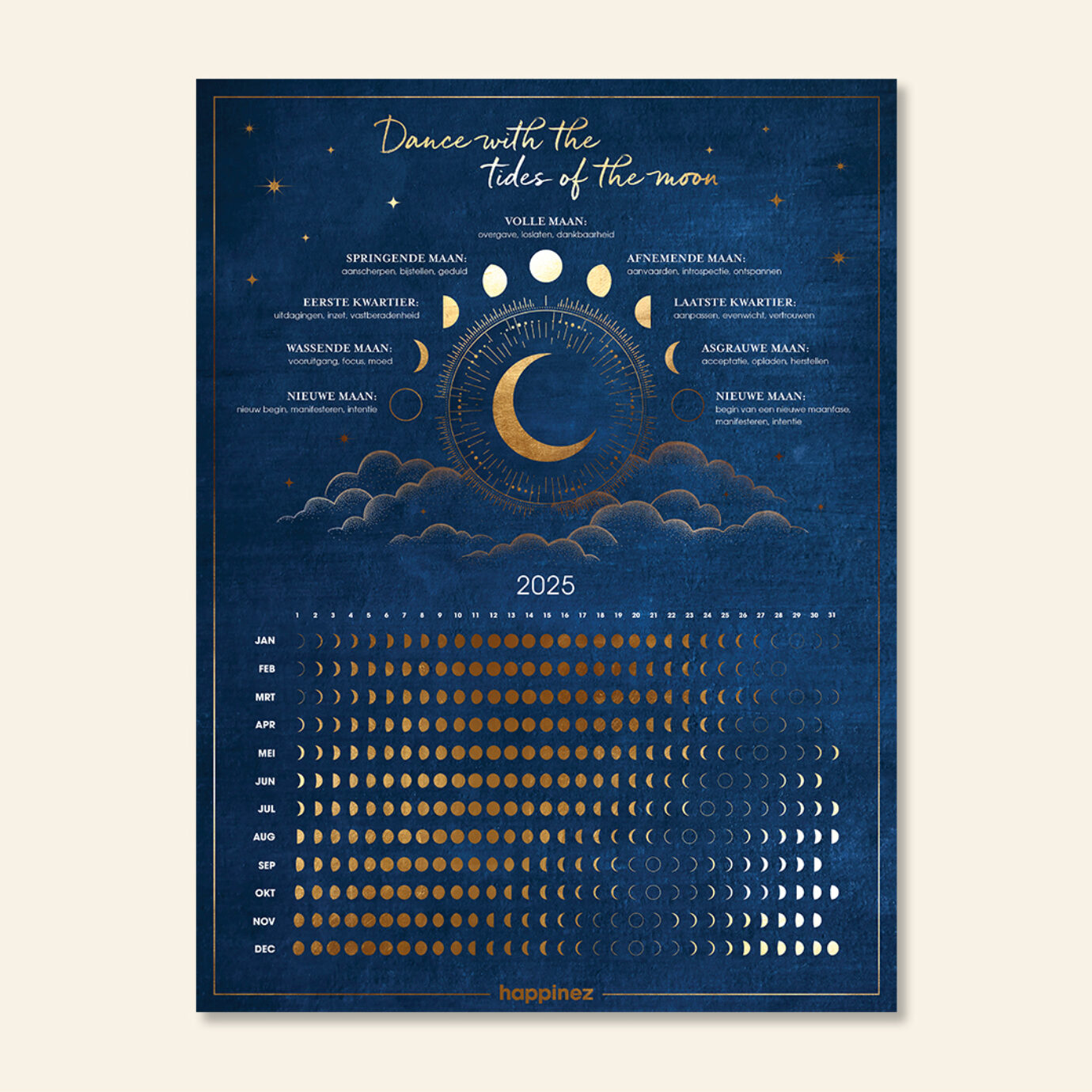 Maankalender 2025 Happinez