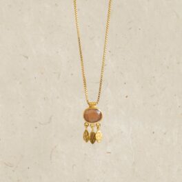 Perzik maansteen ketting Authentic