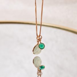 Prehniet groene onyx ketting Devote
