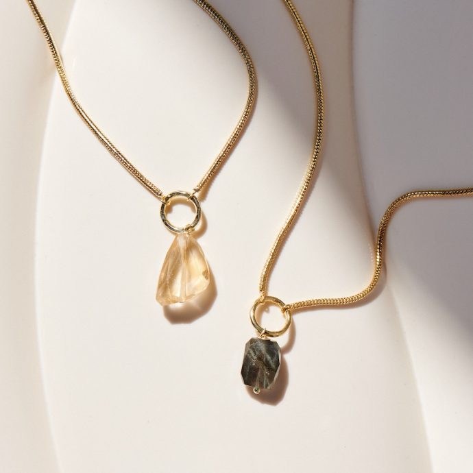 Citrien ketting Awareness & Labradoriet ketting Awareness 2peg