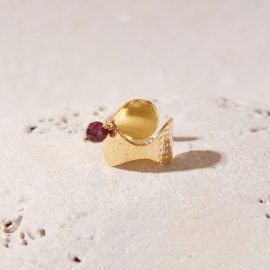 Granaat ear cuff Wave Gemstone