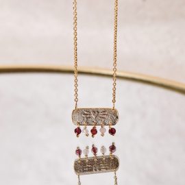 Granaat rozenkwarts ketting Sanity