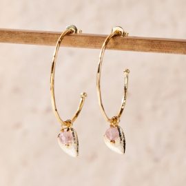 Rozenkwarts oorbellen Solidarity