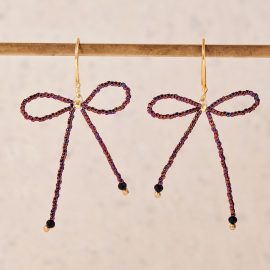 Onyx oorbellen Bow (rood)