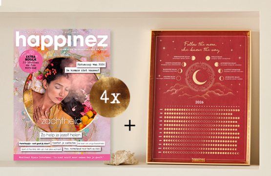 Maankalender 2026 cadeau bij een half jaar Happinez